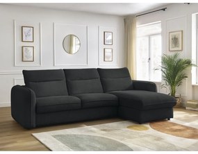 Čierna rozkladacia rohová pohovka (variabilná) Achille – Bobochic Paris