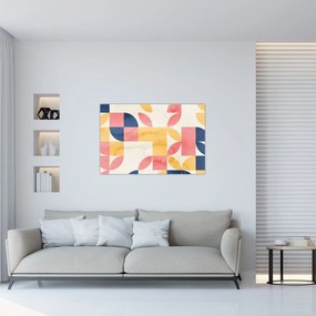 Obraz - Abstrakcia s retro vzormi (90x60 cm)