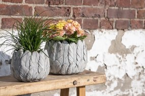 Cementový obal na kvetináč s pierkami Lify - Ø19 * 16 cm