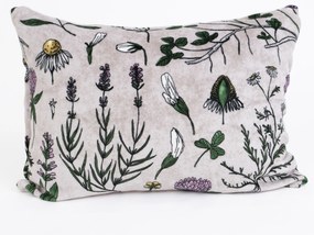 Obliečka na vankúš mikroplyš Exclusive 40 × 60 cm - Herbár svetlo šedý