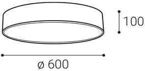 LED2 Prisadené stropné LED osvetlenie MONO, 60W, 3000K/4000K, okrúhle, biele