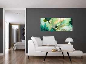 Obraz - Zelená abstrakcia (120x50 cm)