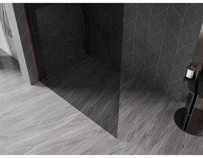 Mexen, Mexen Kioto-X sprchová stena 90 x 200 cm, grafit 10 mm, ružové zlato - 800-090-101-60-40-X