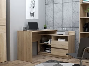 Rohový počítačový stôl Sonoma so zásuvkami do izby