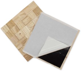 DUB 50, jednotlivé kusy 50 x 50 mm (0,0025 m²) alebo samolepiaci panel 300 x 300 mm (0,09 m²) - 3D drevená mozaika Broušený - bez povrch. úpravy NA SAMOLEPIACOM PODKLADE