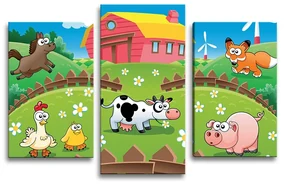 Sablio Obraz - 3-dílný Farma - 75x50 cm