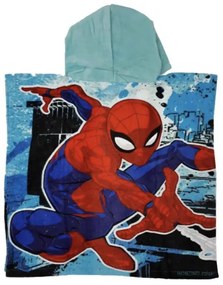 Detské pončo SPIDER MAN modrý 55x110cm Setino