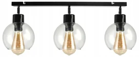 BERGE LED nastaviteľné stropné svietidlo 3xE27 LOFT - priehľadná guľa