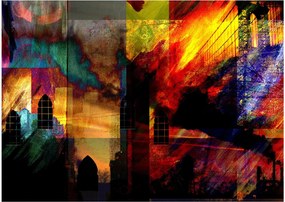 Obraz - Farebná abstrakcia mesta (70x50 cm)