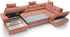 Sedacia súprava Madeira 3A, lososová látka, tvar pravé U