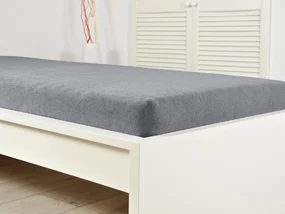 Froté plachta do detskej postieľky EXCLUSIVE 70x140 cm sivá