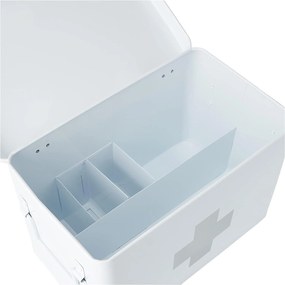 Lekárnička, kovový box na lieky, 2v1, biela MEDICINE XL 32 x 20 x 21