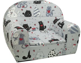 Detské kresielko Zamilovaní Mačička - šedé