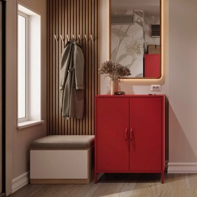 Skrinka do obývačky s policami VITO, 800 x 1015 x 400 mm, Modern: červená farba