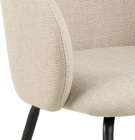 CLARA Béžová (látka Monza 24)/čierne nohy – MODERNÁ ČALÚNENÁ  KRESLOVÁ STOLIČKA DO OBÝVAČKY/JEDÁLNE/KANCELÁRIE LOFT