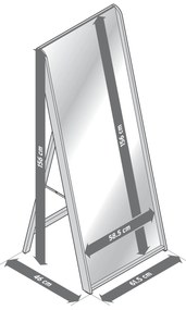 Stojace zrkadlo s rámom z bambusu