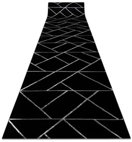 Behúň EMERALD exkluzívne 7543 glamour, štýlový geometrický čierna / striebro Veľkosť: 70 cm