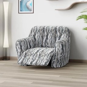 Bielastické poťahy OCEANO NOVÉ šedo-modré relaxačné kreslo (š. 70 - 90 cm)