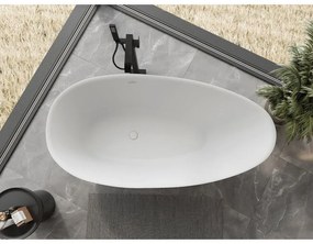 Mexen Milano, voľne stojaca vaňa z konglomerátu 150 x 82 cm, biela matná, 57301508500