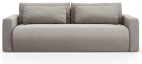 Svetlosivá zamatová rozkladacia pohovka s úložným priestorom 238 cm Belfast – Cosmopolitan Design