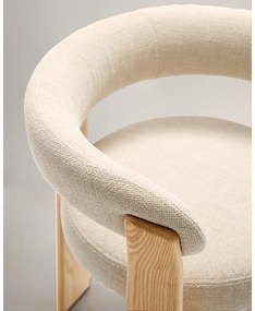 Béžové/v prírodnej farbe jedálenské kreslo s podrúčkami z jaseňového dreva Granite – Kave Home