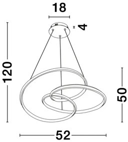 LED luster Menton 52 čierne
