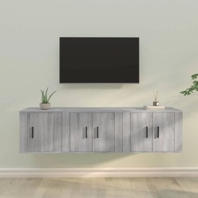 3-dielna súprava TV skriniek sivá sonoma spracované drevo 3188444