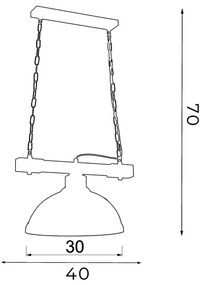 Luster na reťazi HAKON 1xE27/60W/230V tmavé drevo