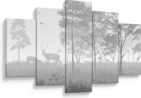 Obraz - Lúka s jeleňami (150x105 cm)