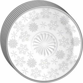 Altom Súprava 6 sklenených dezertných tanierov Snowflakes 17,5 cm