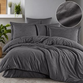 Obliečky bavlnené Luxury Žakár sivá 200x140cm+90x70cm TiaHome