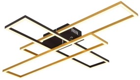 Globo 67208-40G -LED Stropné svietidlo DAKARI 40W/230V 3000K 60x80 cm čierna/zlatá