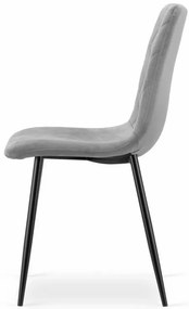 Set 2 kresiel TURIN - svetlosivý zamat