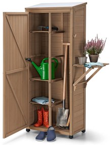 Veľká záhradná skriňa so sklopným regálom naboku