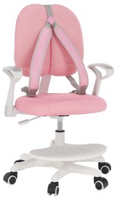 Kondela Rastúca stolička s podnožou a trakmi, ružová/biela, ANAIS