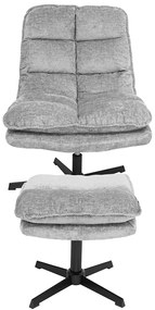 Relaxačné otočné kreslo KATANIA s podnožkou, svetlosivé