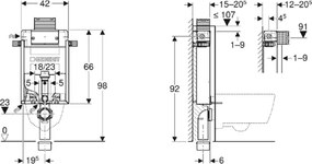 Geberit 110.010.00.1 - Podomietkový modul pre závesné WC Kombifix 98 cm