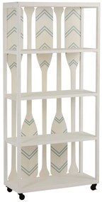 Biely drevený policový regál s pádlami Paddles - 80 * 35 * 172 cm