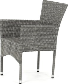 Autronic BONTEC Záhradná stolička, kov, polyratan, šedá, AZC-S2118 GREY Farba: Šedá