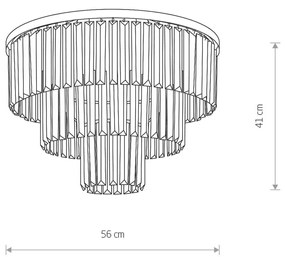 Stropné svietidlo Cristal priehľad./striebro Ø56cm