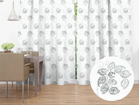Biante Bavlnený záves Sandra SA-089 Zelené popínavé kvety na bielom 140x140 cm