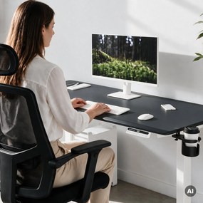 Elektrický stôl s nastaviteľnou výškou ergonomický bielo-antracitový,1600x800 mm: ARIA