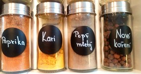 Sada štítkov / nálepiek, štítok čierny "KOLEČKO" - 13 ks Farba: biela