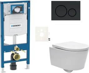 Závesný WC set Geberit do ľahkých stien / predstenová + WC SAT Brevis SIKOGESBRES20BL