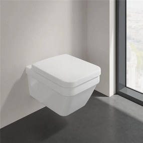 VILLEROY &amp; BOCH Architectura Combi-Pack, závesné WC s DirectFlush + WC sedátko s poklopom, s QuickRelease a Softclosing, biela alpská, s povrchom CeramicPlus, 5685HRR1