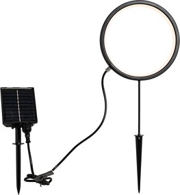 Sada 2 čiernych bodových svetiel 50 cm vrátane nabíjateľného LED a solárneho IP65 - Adalind