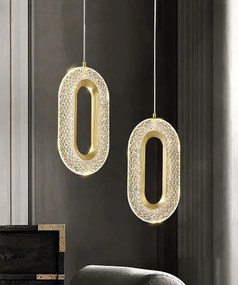 Toolight Toolight, LED krištáľový závesný luster, 7W, 500lm, G113-1CP, zlatá, OSW-09708