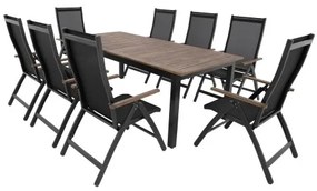 Doppler EXPERT WOOD Plus - záhradná hliníková sedacia súprava 8+1