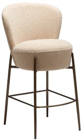 ORBIT ČALÚNENÁ BAROVÁ STOLIČKA almond bouclé/antique brass