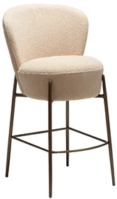 ORBIT ČALÚNENÁ BAROVÁ STOLIČKA almond bouclé/antique brass